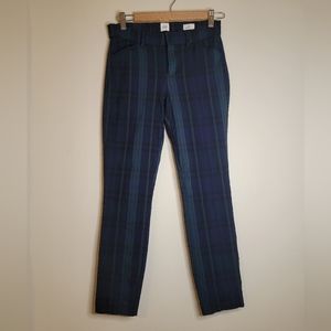 Gap Skinny Ankle Plaid Pants Size 2